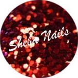 chunky glitter nail art red